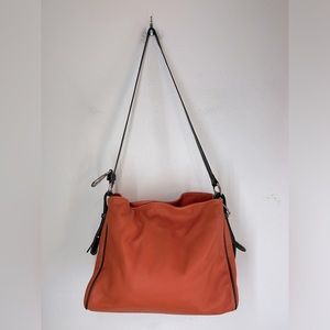 Vera Pelle Burnt Orange Leather Shoulder Bag